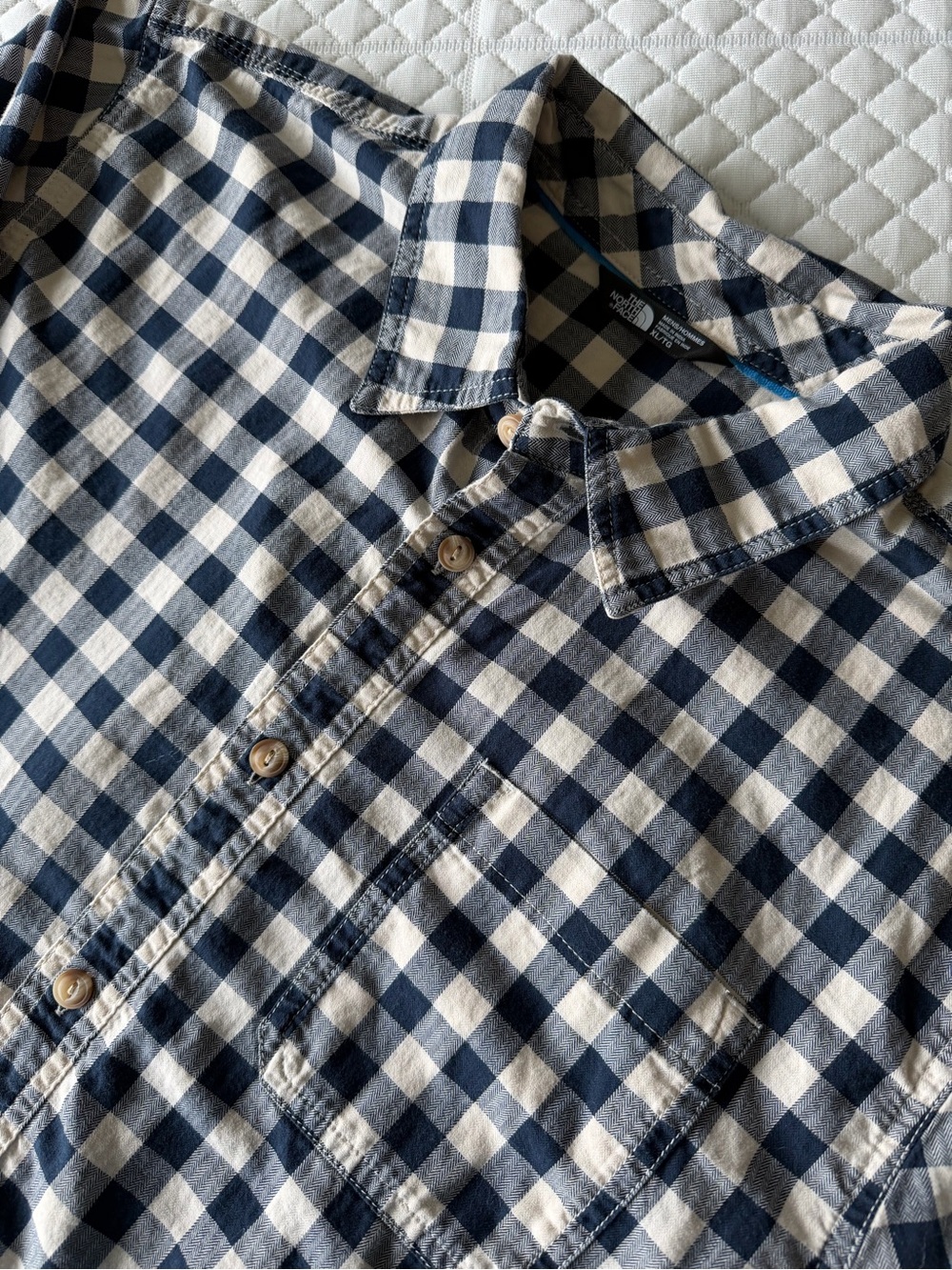 The North Face Navy & White Gingham Button-Down Shirt